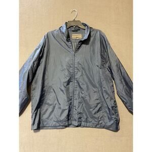 David Taylor Blue Nylon Hooded Rain/Windbreaker Jacket L - Golf, Coach